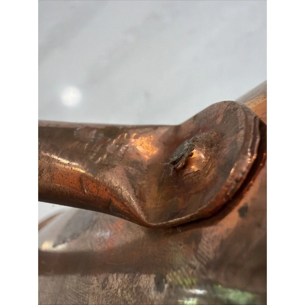 Antique Solid Copper Dairy Milk Measure Pitcher Hand Riveted Farmhouse 7